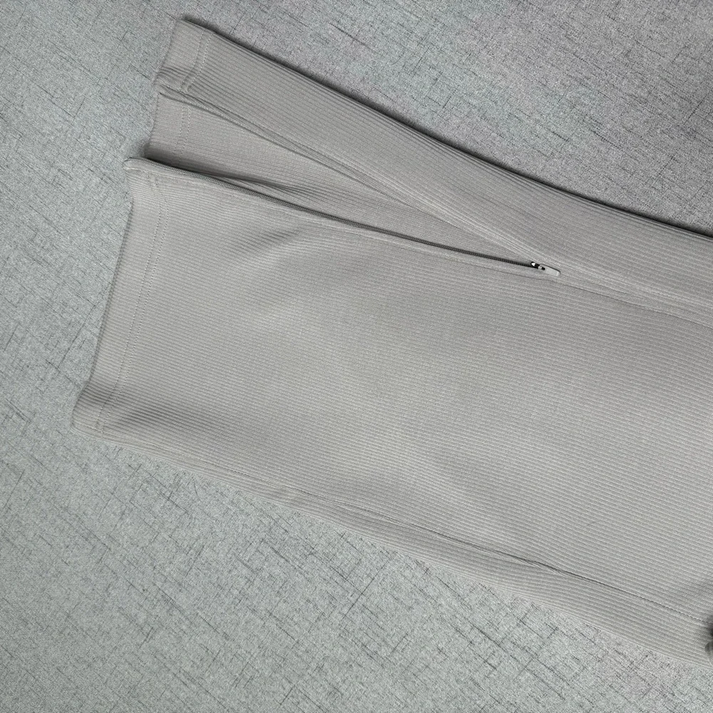 Lululemon Brushed Softstreme Ribbed Zip Flared Athletic Pants Riverstone 14 NWT